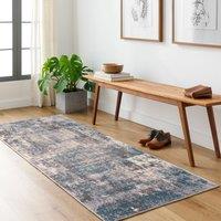 Livabliss Ankara Abstract Modern Marble Living Dining Bedroom Rug in Blue | Size: 200 cm x 275 cm