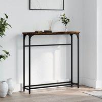 Berkfield Home Console Table Smoked Oak 75x19.5x75 cm Engineered Wood in Brown