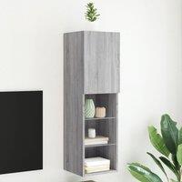 Berkfield Home TV Cabinet with LED Lights Grey Sonoma 30.5x30x102 cm