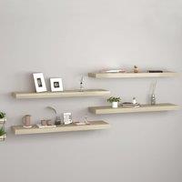 Berkfield Home Floating Wall Shelves 4 pcs Oak 90x23.5x3.8 cm MDF in Brown