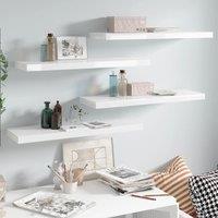 Berkfield Home Floating Wall Shelves 4 pcs High Gloss White 80x23.5x3.8 cm MDF