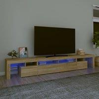Berkfield Home TV Cabinet with LED Lights Sonoma Oak 260x36.5x40 cm in Brown