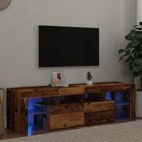 Berkfield Home TV Cabinet with LED Lights Old Wood 140x36.5x40 cm Engineered Wood in Brown