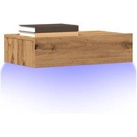 Berkfield Home TV Cabinet with LED Lights Artisan Oak 60x35x15.5 cm in Brown