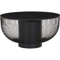 Orsina Sleek Design Coffee Table With Black Glass Top, Elegant Airy Glass Coffee Table, Versatile Hallway Table