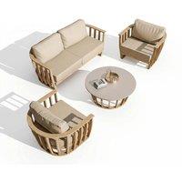 Royalcraft Lucca 5-Seater Wood Lounging Set With Coffee Table in Natural