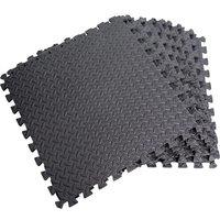 Shatchi 36pcs Black EVA Gym Flooring Puzzle Mat 60x60cm Interlocking Non Slip Floor Tiles for Home Workout, Yoga & Fitness | Size: 60x60 cm