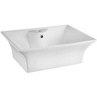 Balterley Bathroom Rectangular Vessel Basin for Countertop, White, 496 mm in White