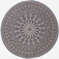 Homescapes Luxury Round Outdoor Rug Waterproof Reversible, Black Mandala | Size: 160 cm diameter