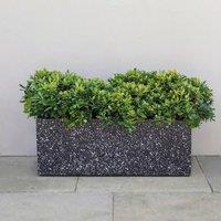 Primrose Zinc Trough Planter in Black Stone Finish 70cm in Grey