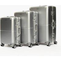 Archive Design Studios Shell Durable Lightweight 360 Spinner Suitcase with TSA Lock in Silver | Size: Small