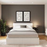 GFW Side Lift Ottoman Storage Bed in White | Size: Double