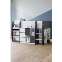 Julian Bowen Saturn Midsleeper Cabin Bed with Desk in White | Size: Single