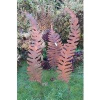 Inspirational Gifting Rustic Fern Border Stakes Trellis Set of 3 in Brown