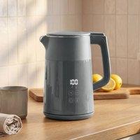 HOMCOM 1.7L Fast Boil 3000W Electric Kettle with LED Display in Grey