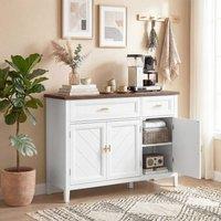 HOMCOM Sideboard with Drawers & Adjustable Shelves, White | Size: 110 cm x 35 cm