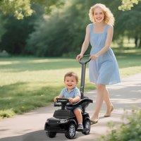 AIYAPLAY Land Rover Licensed Baby Push Car, 2-in-1 Ride on Car, Black