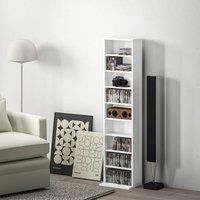 HOMCOM 260 CD Storage Unit 120 DVD Storage Tower with 9 Compartments in White