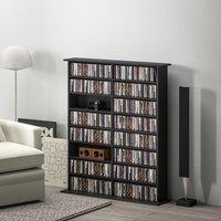 HOMCOM CD Storage Unit DVD Tower Blu-ray Storage Shelf for Office, Black