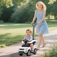 AIYAPLAY Land Rover Licensed Baby Push Car, 2-in-1 Ride on Car, White