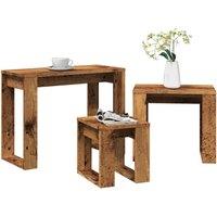 Berkfield Home Nest of Tables 3 pcs Old Wood Engineered Wood in Brown