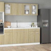 Berkfield Home 4 Piece Kitchen Cabinet Set Lyon Sonoma Oak Engineered Wood in Brown