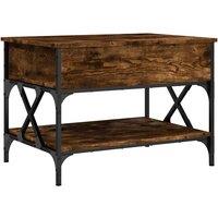 Berkfield Home Coffee Table Smoked Oak 70x50x50 cm Engineered Wood & Metal in Brown | Size: 70 x 50 x 50 cm
