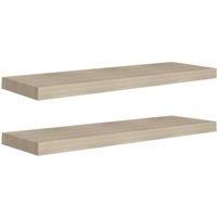 Berkfield Home Floating Wall Shelves 2 pcs Oak 80x23.5x3.8 cm MDF in Light Oak