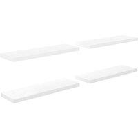 Berkfield Home Floating Wall Shelves 4 pcs High Gloss White 80x23.5x3.8 cm MDF