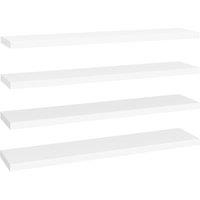 Berkfield Home Floating Wall Shelves 4 pcs White 120x23.5x3.8 cm MDF
