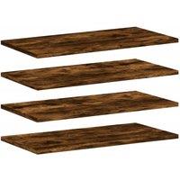 Berkfield Home Wall Shelves 4 pcs Smoked Oak 60x20x1.5 cm Engineered Wood in Brown