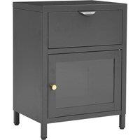 Berkfield Home Nightstand Anthracite 40x30x54.5 cm Steel & Glass in Charcoal