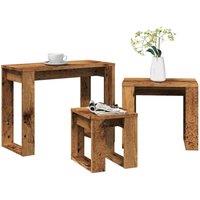 Berkfield Home Nest of Tables 3 pcs Old Wood Engineered Wood in Brown