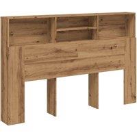 Berkfield Home Headboard Cabinet Artisan Oak 180x19x103.5 cm Engineered Wood in Brown