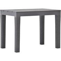 Berkfield Home Garden Table with 2 Benches Plastic Brown in Taupe