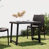 Berkfield Home Camping Table Anthracite 79x56x64 cm PP Wooden Look in Black | Size: 79 x 56 x 64 cm