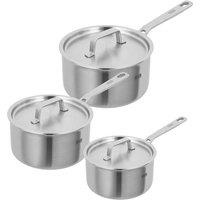 Kuhn Rikon Culinary Fiveply Stainless Steel Induction Safe 3-Piece Saucepan Set in Silver