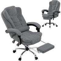 Gartistgo Executive High Back Office Chair - Ergonomic Fabric Swivel Recliner in Mid Grey