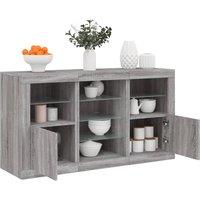 Berkfield Home Sideboard with LED Lights Grey Sonoma 123x37x67 cm | Size: 123 x 37 x 67 cm