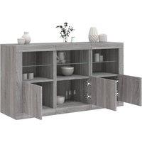 Berkfield Home Sideboard with LED Lights Grey Sonoma 123x37x67 cm | Size: 123 x 37 x 67 cm