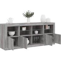 Berkfield Home Sideboard with LED Lights Grey Sonoma 163x37x67 cm | Size: 163 x 37 x 67 cm