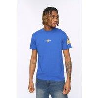 Kings Will Dream Men's Built 100% Cotton Regular Fit T-Shirt with Raised Graphics in Blue | Size: Large