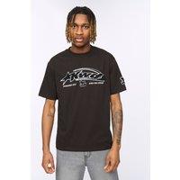 Kings Will Dream Men's Dashed 100% Cotton Heavyweight Relaxed Fit T-Shirt in Black | Size: Large