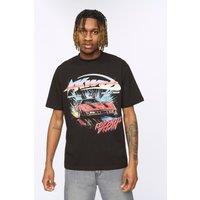 Kings Will Dream Men's Fastlane 100% Cotton Heavyweight Loose Fit Retro Graphic T-Shirt in Black | Size: Large