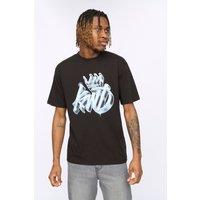 Kings Will Dream Men's Dimenshed 100% Cotton Heavyweight Loose Fit Graphic T-Shirt in Black | Size: Medium