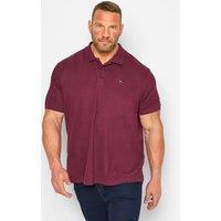 BadRhino Men's Short Sleeve Polo Shirt in Maroon | Size: 7-8XL