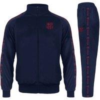 FC Barcelona Men's Adults Jacket & Pants Tracksuit Set in Navy | Size: Small