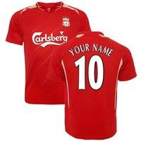 Liverpool FC Men's Mens Retro 2005 2006 Home CL Shirt Your Name in Red | Size: Medium