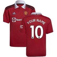 Manchester United FC Men's Mens 2022 2023 Man Utd Home Shirt Your Name in Red | Size: 2XL