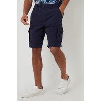 Threadbare Men's 'Manchester' Cotton Cargo Shorts in Navy | Size: 30R